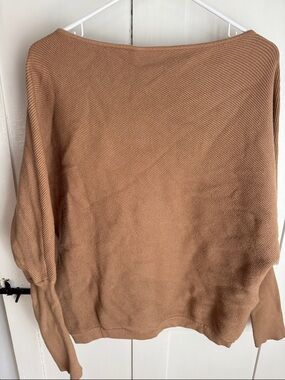 Women's Camel Boatneck Sweater